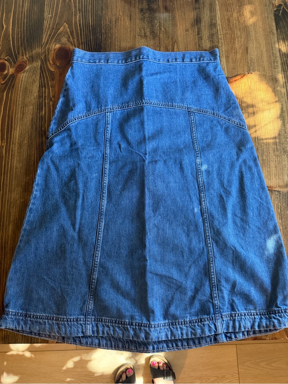 Old Navy Blue Denim Midi A-Line Skirt
